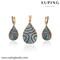 64198 Xuping spécial turc style populaire délicat zircon bleu foncé pierre alliage de cuivre ensembles de bijoux